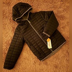 NWT Cat and Jack Black Puffer Coat Jacket Medium Kids Snow M